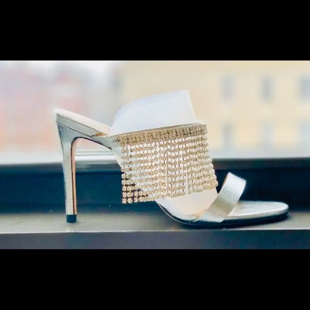 NIB SCHUTZ Sonia crystal fringe slide sandal